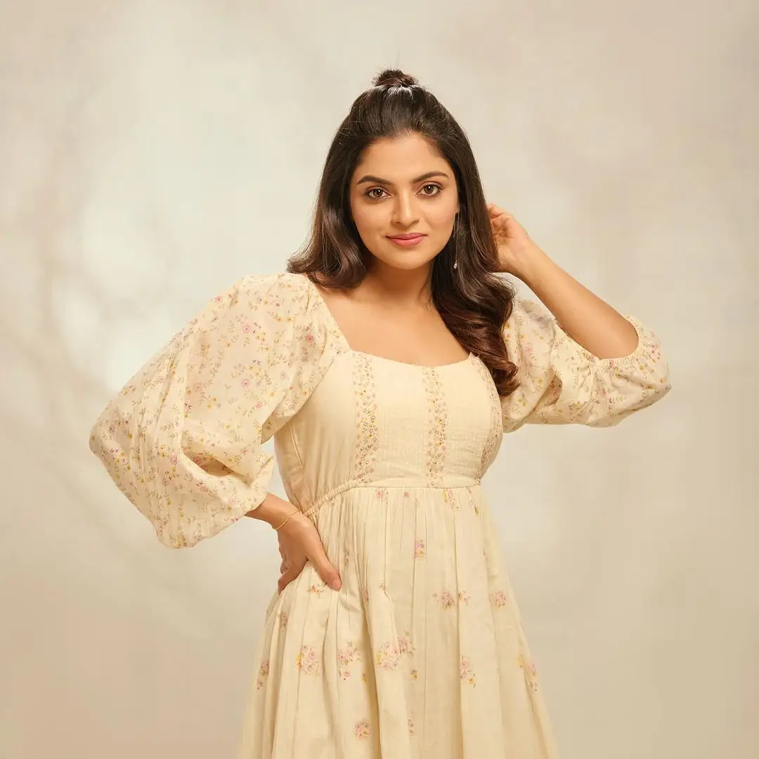 Nikhila Vimal Stills in White Gown